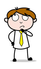 Remembering Solution - Office Salesman Employee Cartoon Vector Illustration﻿