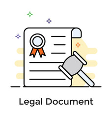 Legal document in flat icon design