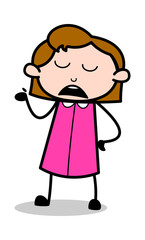 Neglect - Retro Office Girl Employee Cartoon Vector Illustration﻿