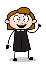 Got an Idea - Retro Office Girl Employee Cartoon Vector Illustration﻿