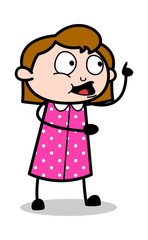 Obraz premium Talking and Reminding - Retro Office Girl Employee Cartoon Vector Illustration﻿