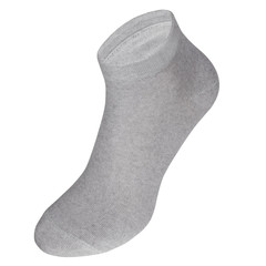isolated one grey sock on white background