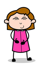 Tickle - Retro Office Girl Employee Cartoon Vector Illustration﻿