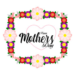 Greeting card for Mother day with a floral frame - Vector