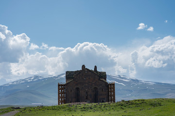 Fototapeta premium Old church, ruined city in Ani,Turkey. Historical landmarks.