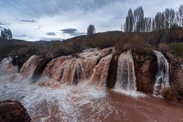 Beautiful waterfall river landscape. Turkey.