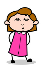 Obraz premium Body pain - Retro Office Girl Employee Cartoon Vector Illustration﻿