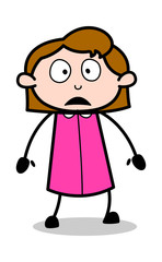 Panic - Retro Office Girl Employee Cartoon Vector Illustration﻿