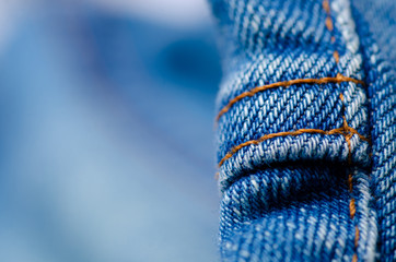 Blue jeans fabric cloth material texture textile macro blur background