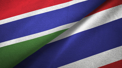 Gambia and Thailand two flags textile cloth, fabric texture