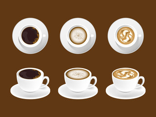 cafe coffee art latte design. vector illustration