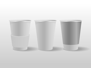 white mock up coffee cup. vector illustration