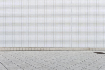 street wall background ,Industrial background, empty grunge urban street with warehouse brick wall