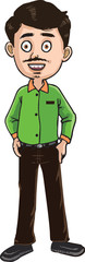 The man standing pose male cartoon character 
