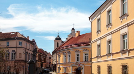 Fototapeta na wymiar Buildings in Vilnius Old Town