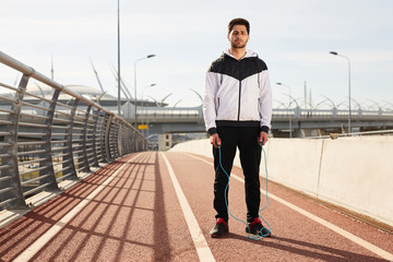 Man with skipping rope