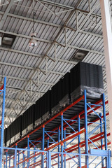 Beautiful closeup metal steel and aluminium frame buildings factory and cargo construction design