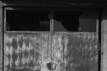 Black and grey abstract entrance