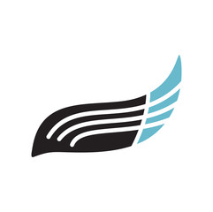 Wing icon on white background for graphic and web design. Simple vector sign. Internet concept symbol for website button or mobile app.