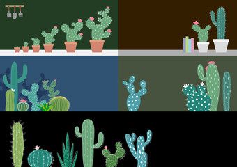 Cactus in the garden vector illustration