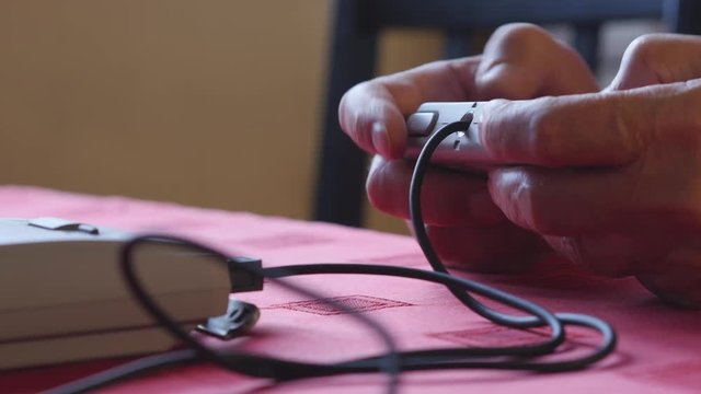 Video Gamer Holding A Controller And Playing Video Games.
