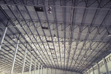 Beautiful closeup metal steel and aluminium frame buildings factory and cargo construction design