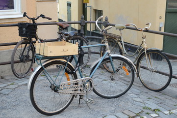 Naklejka na ściany i meble bicycles stockholm mariaberget