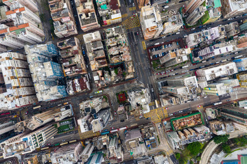 Top view of Hong Kong city