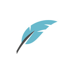 Feather icon on background for graphic and web design. Simple vector sign. Internet concept symbol for website button or mobile app.