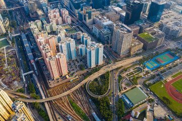 Top view of Hong Kong city