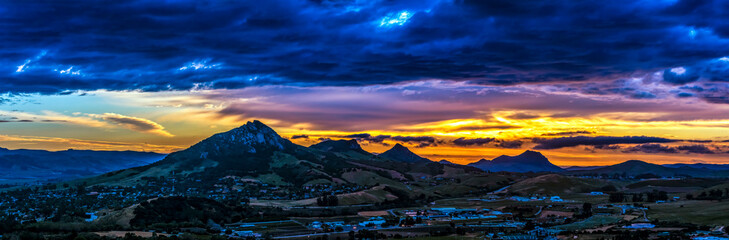 Sunset over the Mountains, panorama