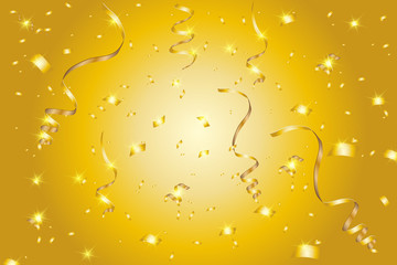 Obraz na płótnie Canvas Vector golden confetti. Festive illustration.