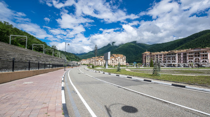 View of the Gorky Gorod mountain ski resort