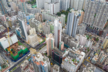 Top view of Hong Kong city