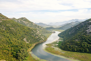 Fototapeta premium Lake Skadar seen from Pavlova Strana Viewpoint, Montenegro, Europe.
