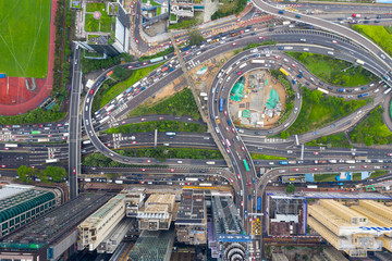 top view of Hong Kong city