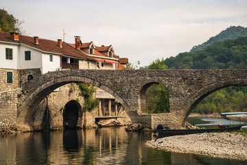 Fototapeta na wymiar Picturesque Rijeka Crnojevica Bridge. Montenegro, Europe