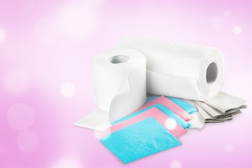 Paper Towel and Toilet Paper isolated on white