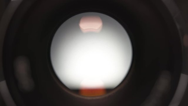 Camera shutter click. Demonstration of vintage USSR camera work.