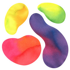 Set of art painted abstract watercolor background. Watercolor element for banner, card. Hand drawn watercolor illustration on white background