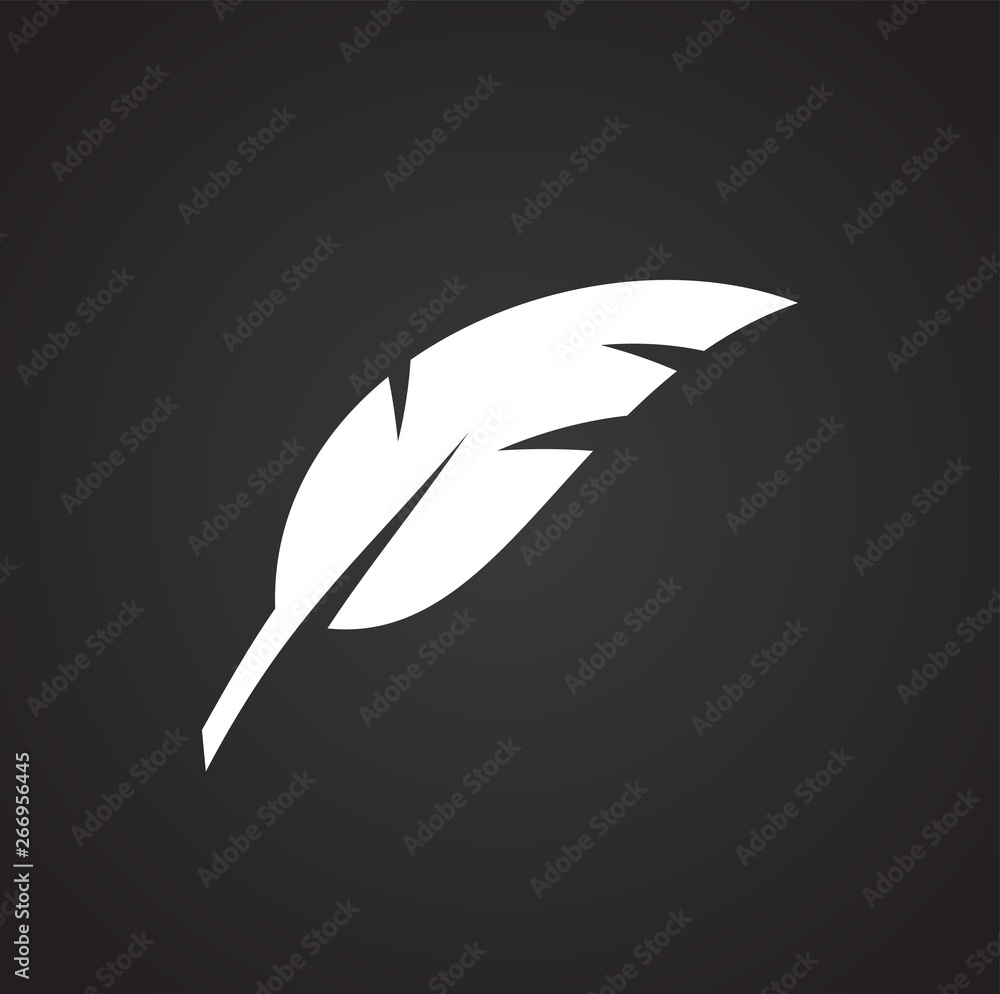 Poster feather icon on background for graphic and web design. simple vector sign. internet concept symbol f