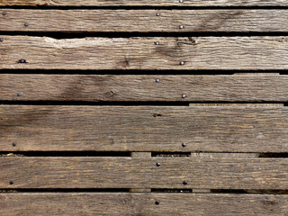 Wooden bridge, zoom on the wooden planks