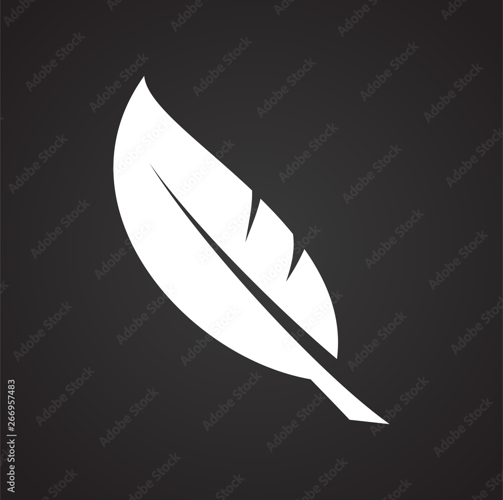 Poster feather icon on background for graphic and web design. simple vector sign. internet concept symbol f