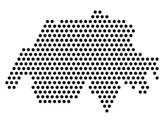 Fototapeta premium Isolated dotted political map of Austria - Vector