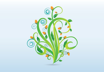 Fototapeta na wymiar Swirly floral vector image