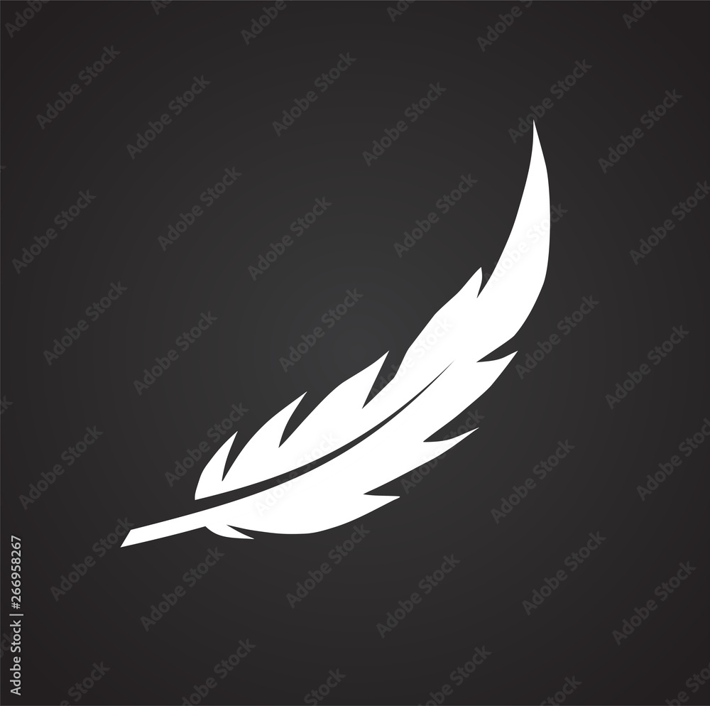 Poster feather icon on background for graphic and web design. simple vector sign. internet concept symbol f