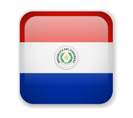 Paraguay flag bright square icon on a white background