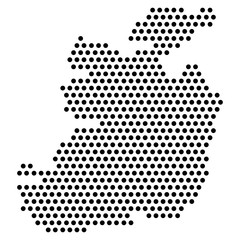 Isolated dotted political map of Ireland - Vector