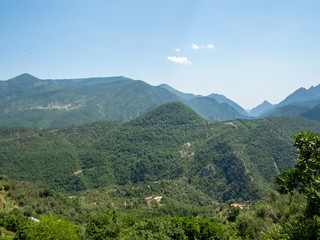view point to the lower Alp mountains in the French Riviera back country in summer