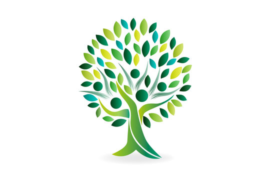 Logo tree family people ecology symbol